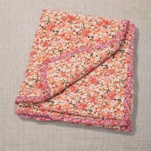 SweetHoney Floral Peony Blanket Towel Soft Plush Nap Blanket 29x52 Orange Pink